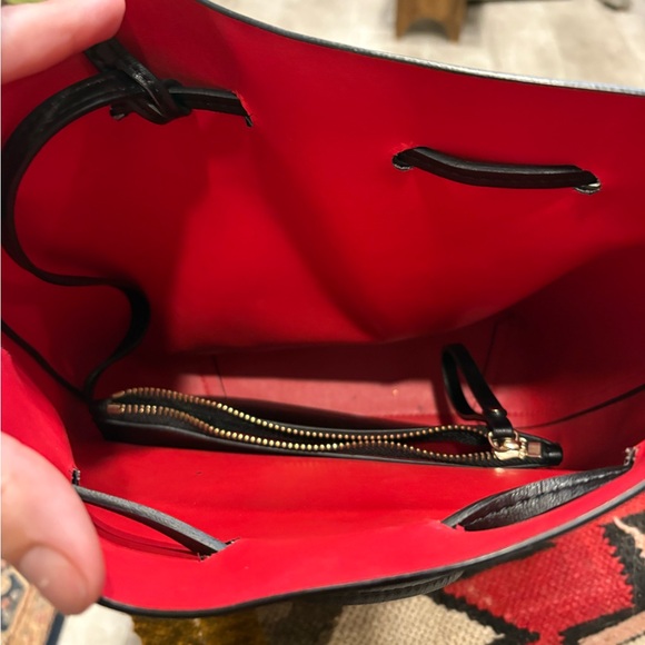 Mansur Gavriel Black Bucket Bag Red Interior + Pouch | Like New